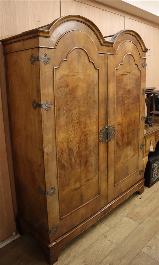 A 1920s Queen Anne style figured walnut wardrobe Wardrobe W.158cm